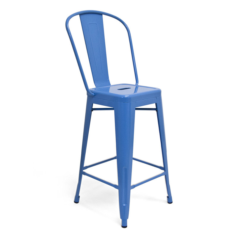 Tabouret de bar et de comptoir Gramoz, Blanc, Tabouret de comptoir (assise de 26 po de hauteur)