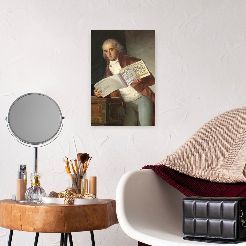 Gentleman Dating Colorful Retro Romantic Wall Art Print 1 Piece Wrapped Canvas Wall Art, 45.72cm H x 30.48cm W