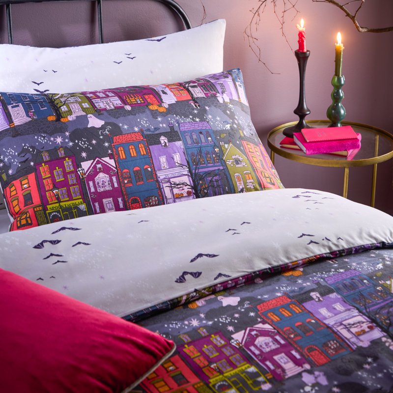 Creepy Town Abstract Duvet Cover Set with Pillowcases Included, King Duvet Cover + 2 Standard Pillowcases
