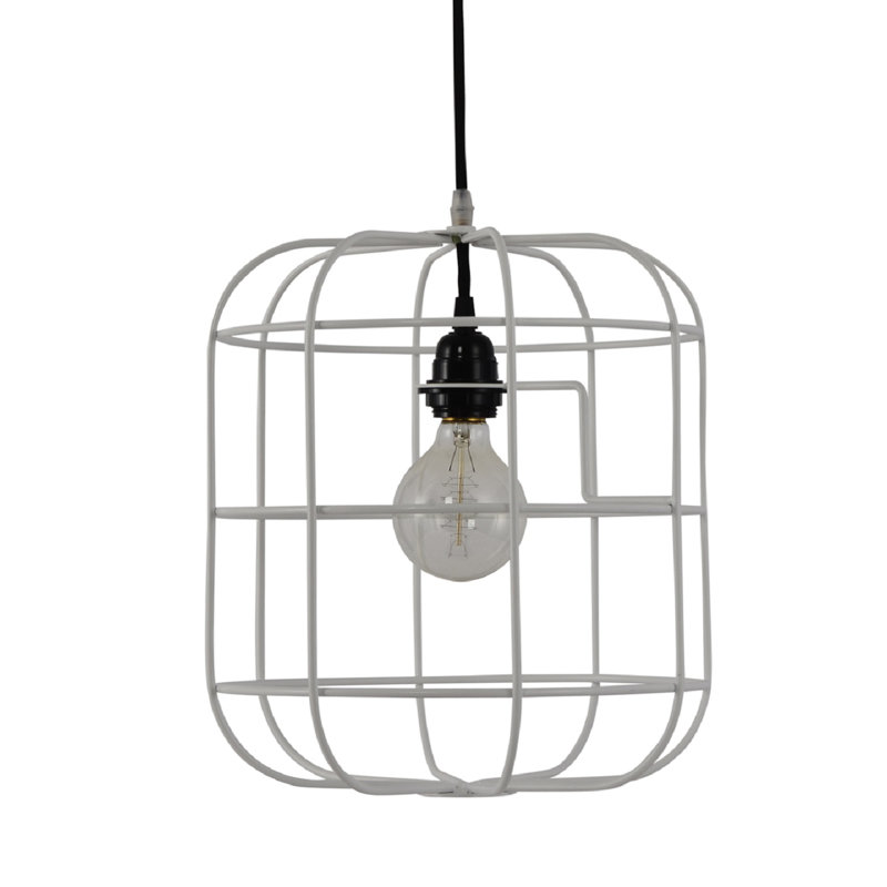 Luminaire suspendu géométrique 1 lumière Georgianne, blanc