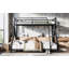 Lit simple superposé au-dessus de grand lit simple avec échelles, lit superposé en métal avec lattes de soutien améliorées, lit superposé à profil bas-130170149