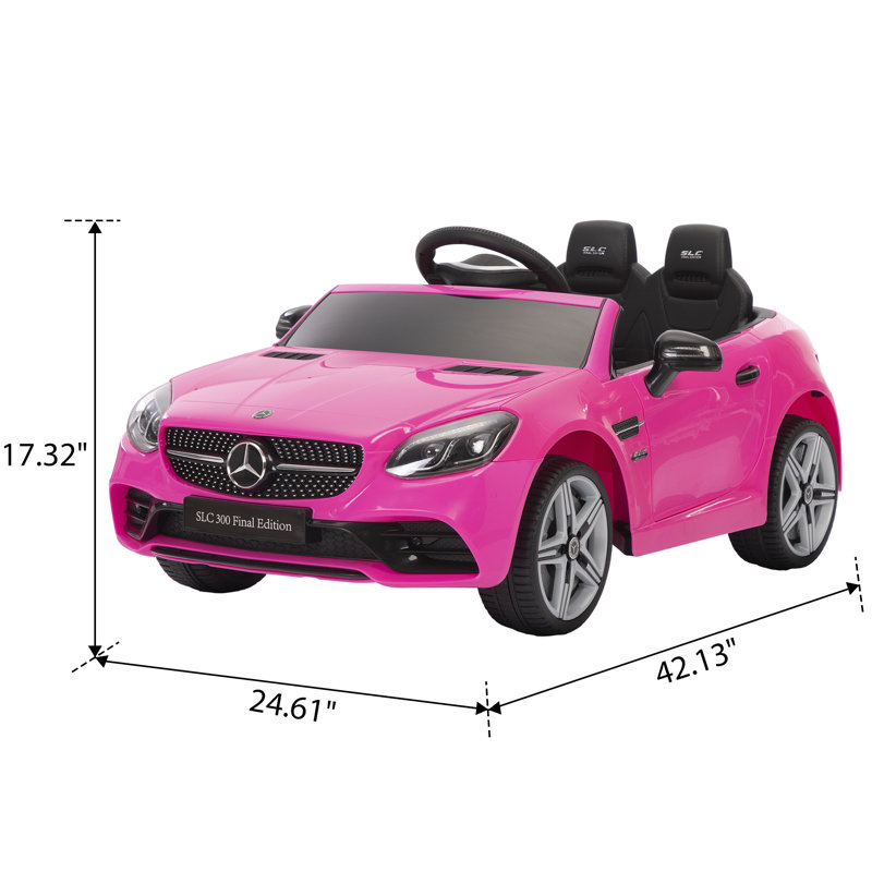 Aosom 12V Electric Car for Kids Ride On Toy Battery Powered Toddler Electric Vehicles Big Wheels for Girls to Drive, Pink