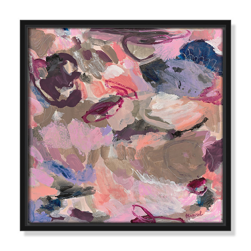 «Vineyard Evening Square» par Marisol Evora, Noir, H 13,5 po x l 13,5 po