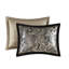 Édredon très grand lit avec draps en coton noir. Contient un édredon, des taies décoratives, des oreillers. Magnifique motif cachemire. Luxueux et doux. Lavable Splendide respirant-124826314-124826316