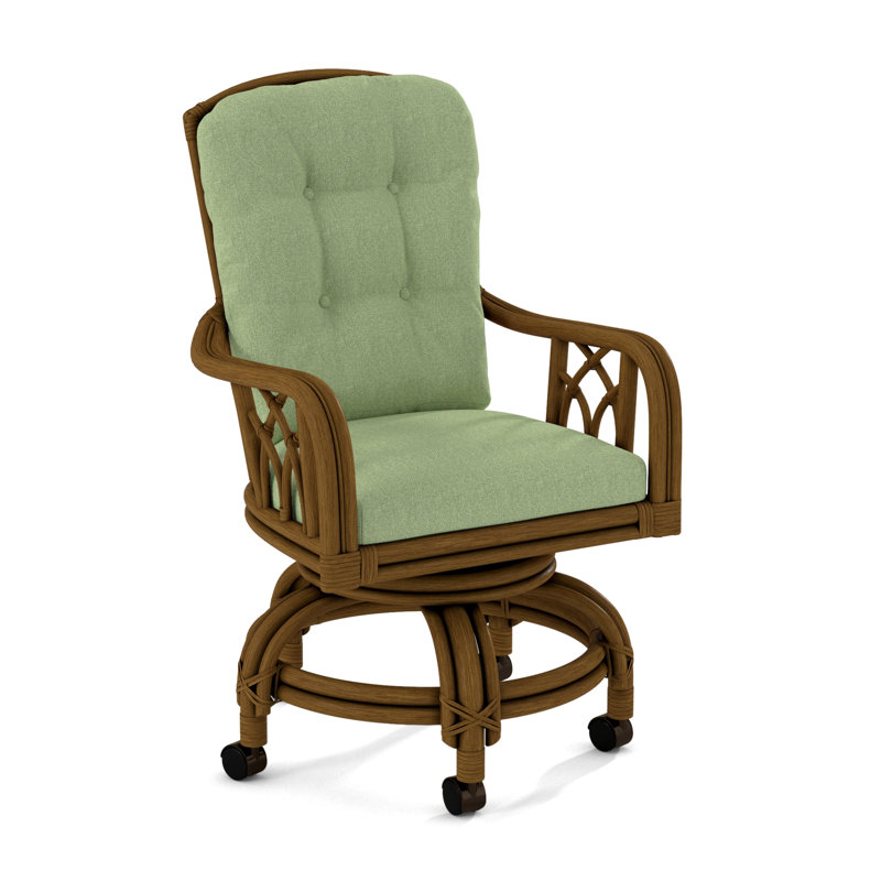 Edgewater Castered Arm Chair, Havana, Eggshell Crypton Performance; 0884-93