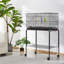 Tennille 47'' Iron Flat Top Floor Bird Cage with Wheels-1998813695