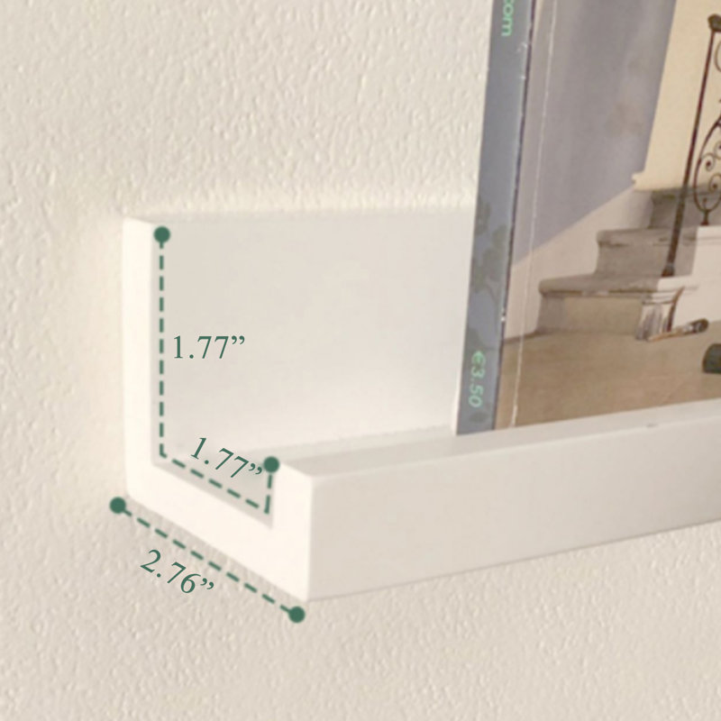 Étagère H 2,36 po x l 23,62 po x P 2,76 po, H 2,36 po x l 45,28 po x P 2,76 po, Blanc