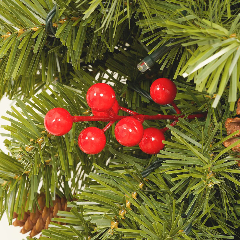 Sapin de Noël artificiel éclairé 70,87 po - Support inclus
