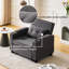 Single Sofa, 3-In-1 Recliner Pull-Out Corduroy Sofa Armchair With USB Ports, 3-Position Adjustable Backrest (105°-160°), Storage Space & Cup Holder-1917583308