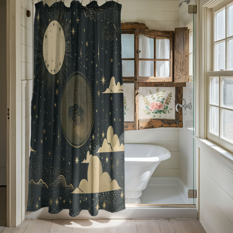 Ametria Abstract Shower Curtain, 74"H x 71"W