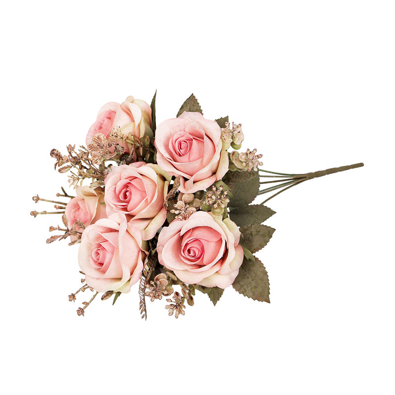Bouquet de roses artificielles, Rosé