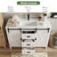 Meuble-lavabo 47 po avec 3 tiroirs et portes, blanc-1181888387