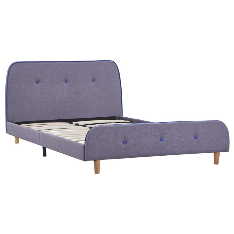 Alcaria Upholstered Bed, European Double (140 x 200cm), Light Grey
