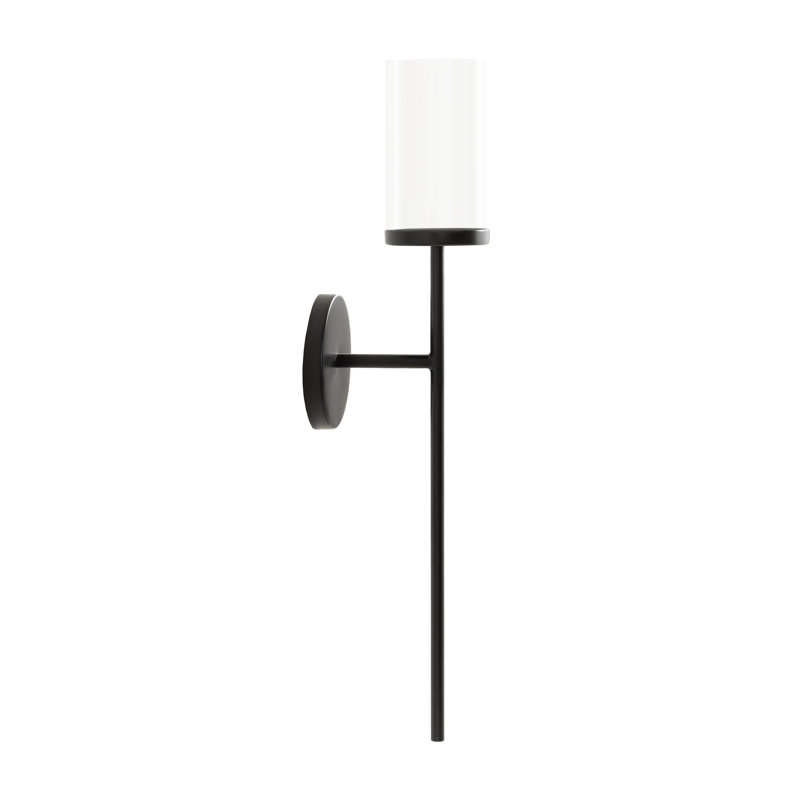 Blaise 14.0" Metal Wall Sconce, Black, 14" H x 3.5" W x 6" D