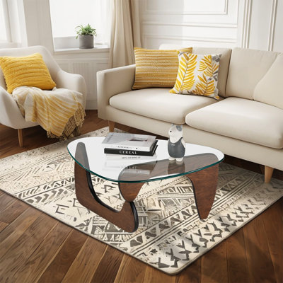 Novelty Triangle Clear Glass Coffee Table