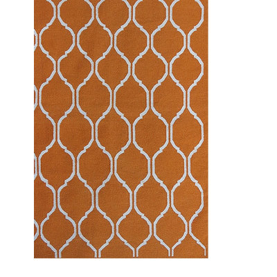 Tapis de zone brune tissé à la main en laine à tissage plat noué la