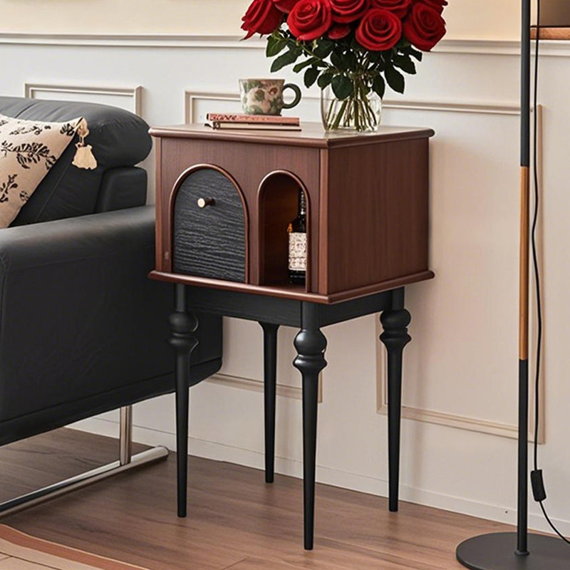 Retro Solid Wood End Table