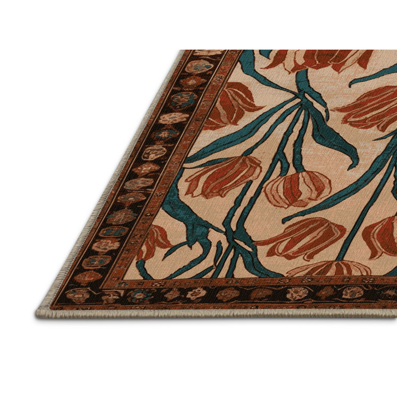 Tapis brun lavable à la machine, Carré 5 pi