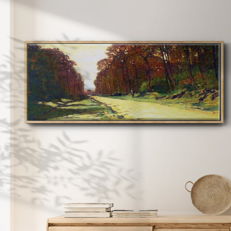 Route dans une forêt Fontainebleau, 1864 - toile encadrée, H 20 po x l 50 po