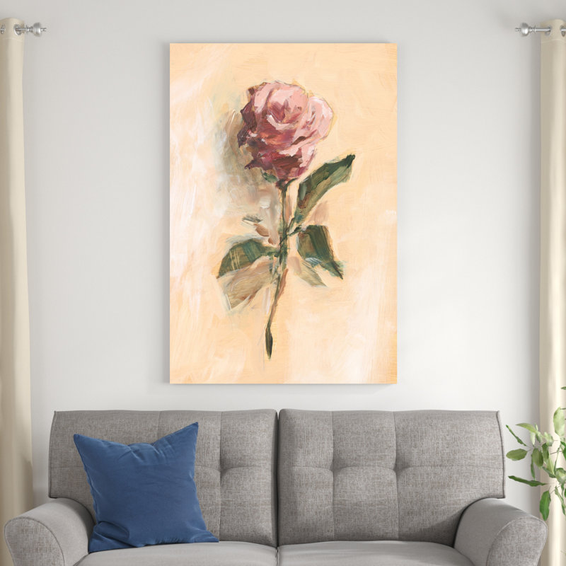 " Painterly Rose Study II " Painting Print, 48" H x 32" W 