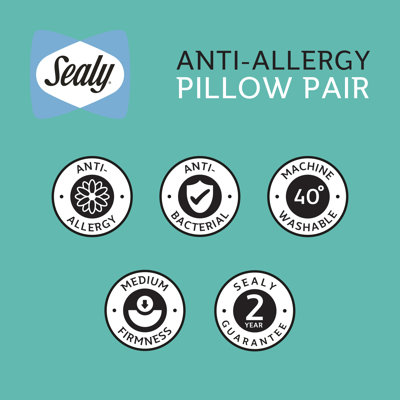 Sealy 2 Piece Anti Allergy Pillow (Set of 2)
