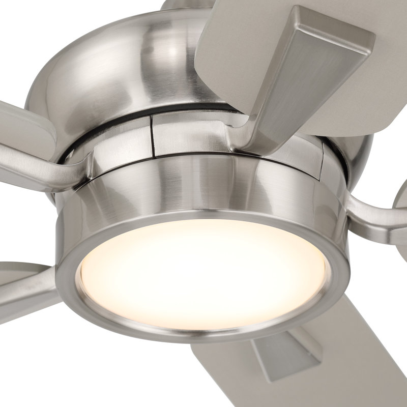 Ventilateur de plafond d'intérieur en nickel brossé de 52 po Rossby avec DEL intégrée 3000K et télécommande incluse, Gris