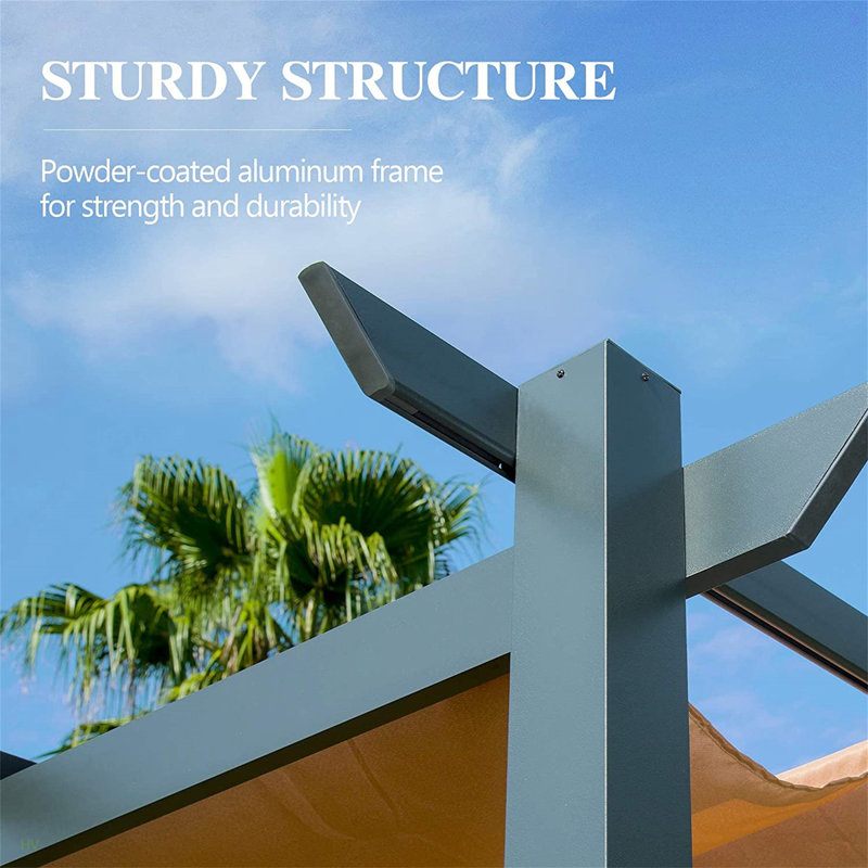 Pergola d'extérieur rétractable avec pavillon de jardin en aluminium résistant aux intempéries
