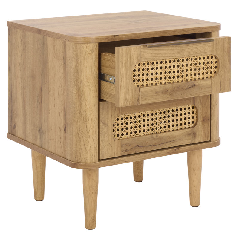 Brey 2 Drawer Nightstand, Oak
