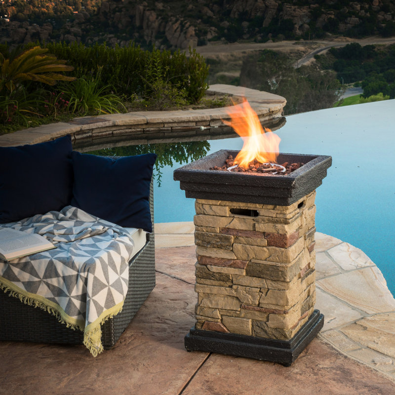 Colonne de feu 19,51 po x 29 po - 40000, accessoire de largeur de foyer élégant, aspect pierre élégant