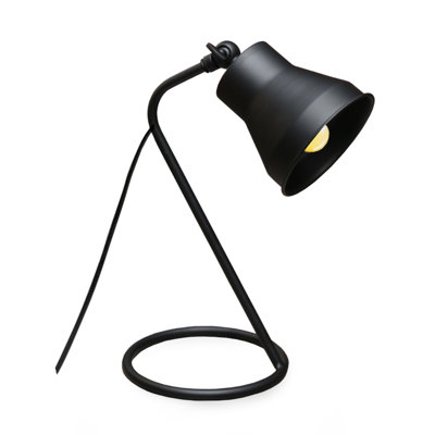 Modern Black Table Lamp, 100% Metal, 4.7 x 4.7 x 11.8 inches | E14 Socket, Max 40W | 59.1-inch Cable | Scandinavian Design, Solid Colour | Ideal for Home, Office, and Nightstand Décor – Elegant Novelty Lighting
