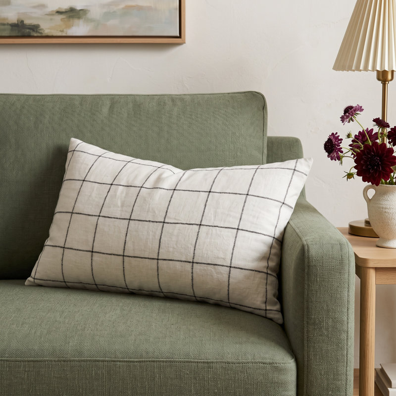 Solada Geometric Cotton Blend Reversible Pillow Cover, Height(14") x Width(26")