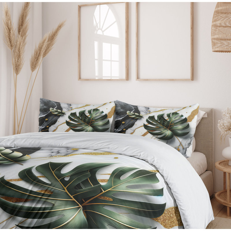 Monstera Duvet Cover, Queen Duvet Cover + 2 Standard Shams