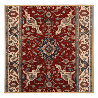 Machine Washable Persian Brown Area Rug