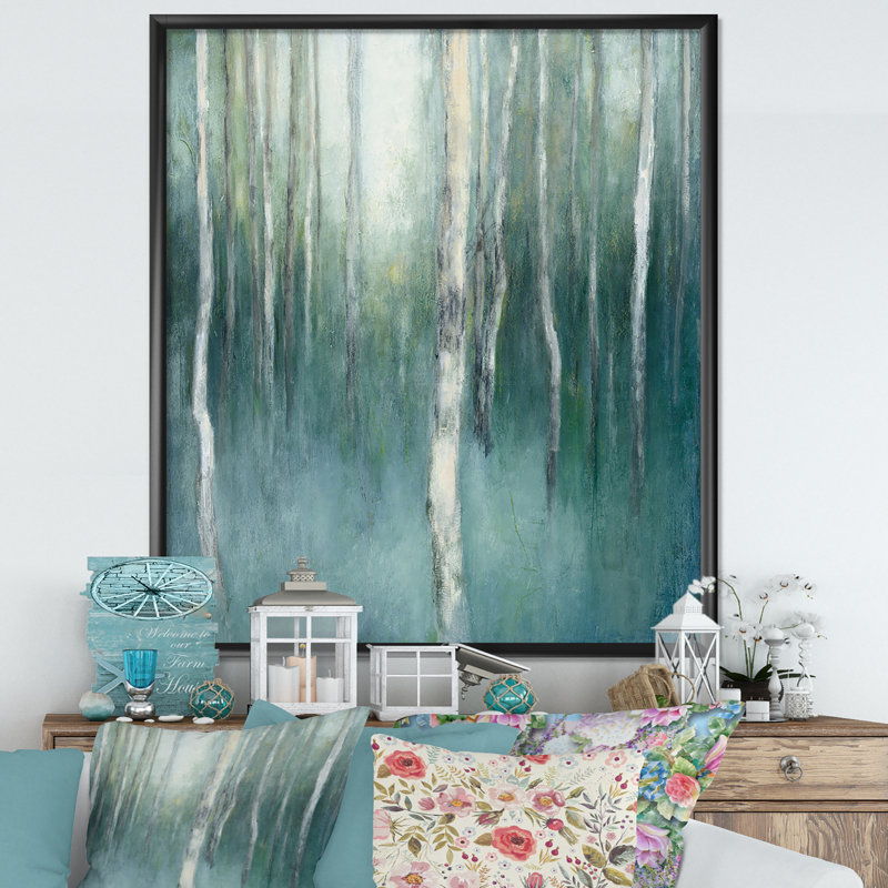 " Green Forest Dream ", Black Framed, 46" H x 36" W x 1.5" D