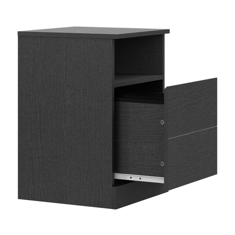 Table de bout à 2 tiroirs de 23,5 po de hauteur Trudis, Chêne noir