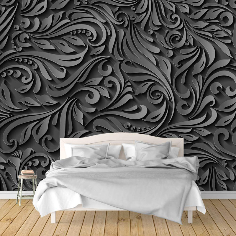 Modern Abstract Peel & Stick Floral Border, 66" L x 96" W