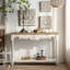 Console rectangulaire en bois massif blanc