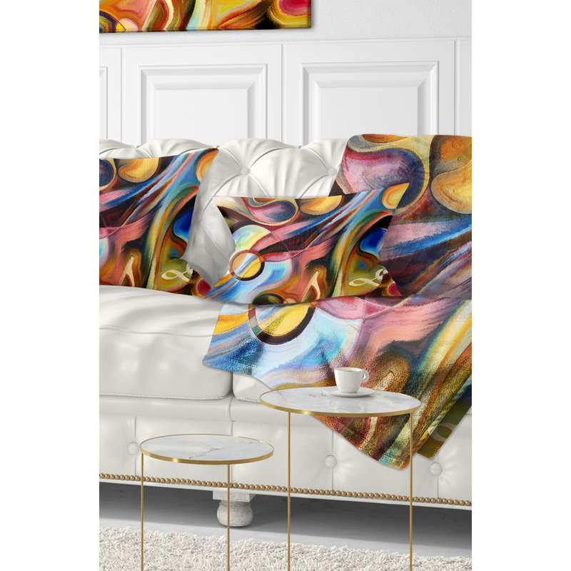 Musique au-delà des cadres - Coussin décoratif à imprimé abstrait, Rectangulaire, 12 po x 20 po