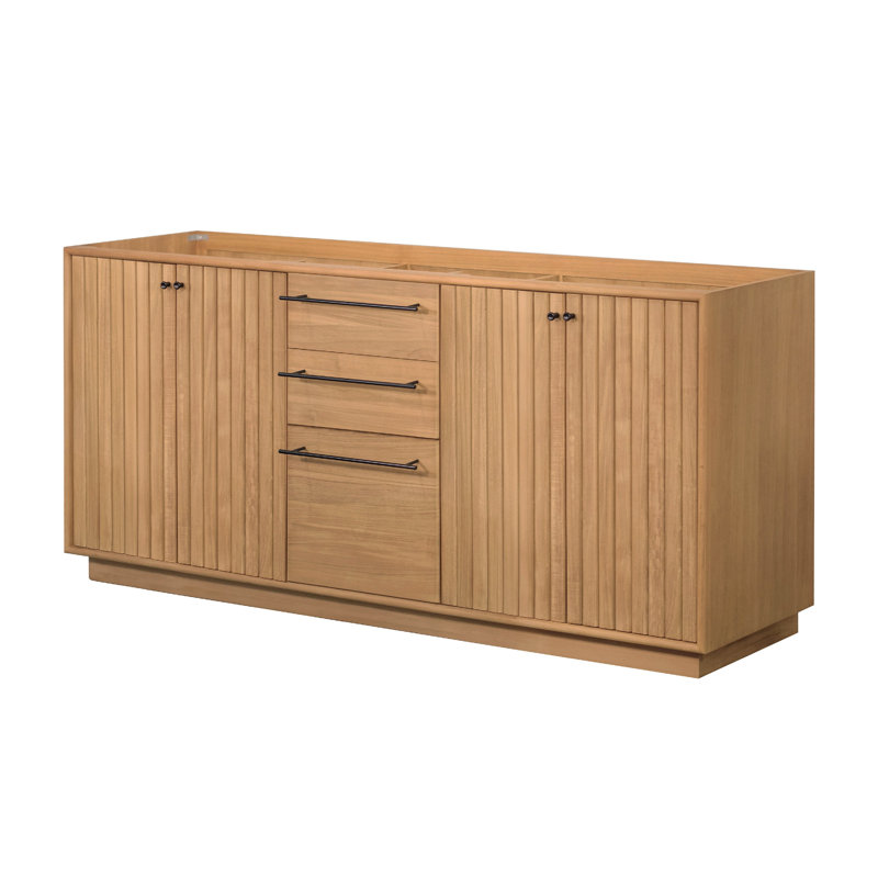 Carter Meuble-lavabo double en teck naturel