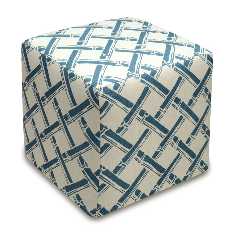 Upholstered Ottoman, Navy Blue
