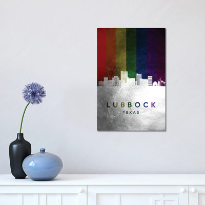 Lubbock Texas Spectrum Skyline 1 Piece Wrapped Canvas Wall Art
