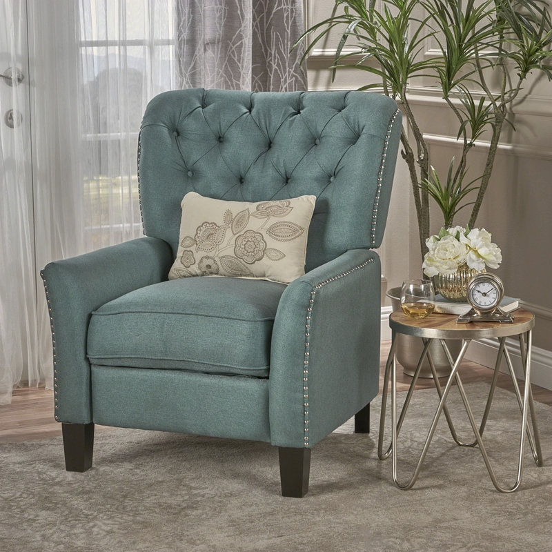 Fauteuil inclinable moderne en tissu, Sarcelle