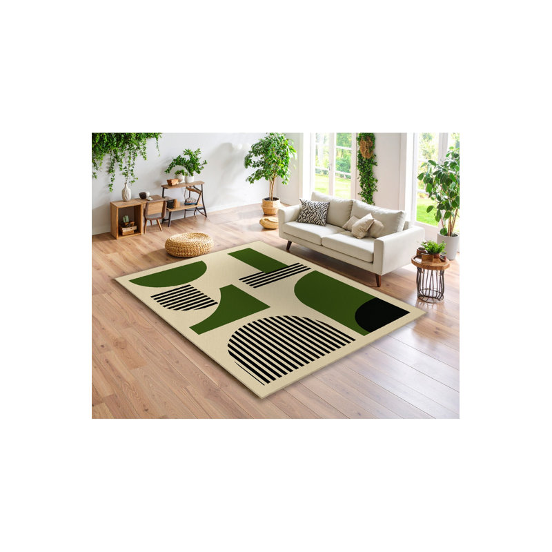 Tapis tissé à motif géométrique brun Mosso, 2'6" x 9'10"
