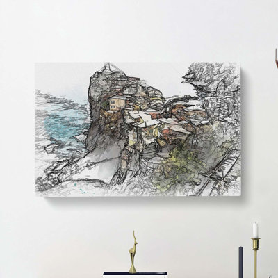 View Of Cinque Terre In Italy In Abstract - Wrapped Canvas