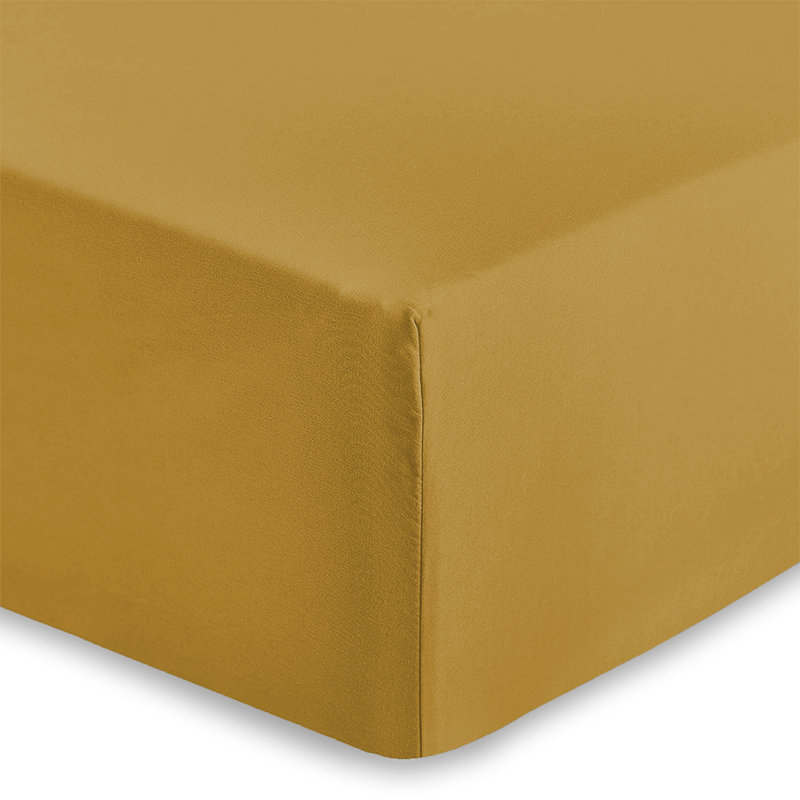 Brushed Microfiber 40cm Deep Fitted Bed Sheet, Ochre, Double (4'6)