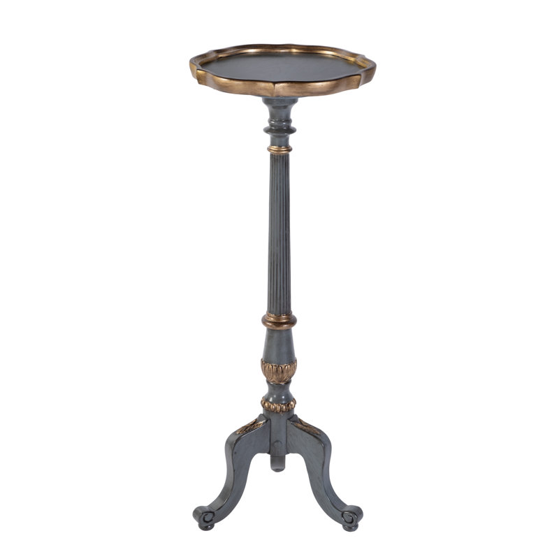 Support pour plante rond à piédestal Crinole, Bleu pastel