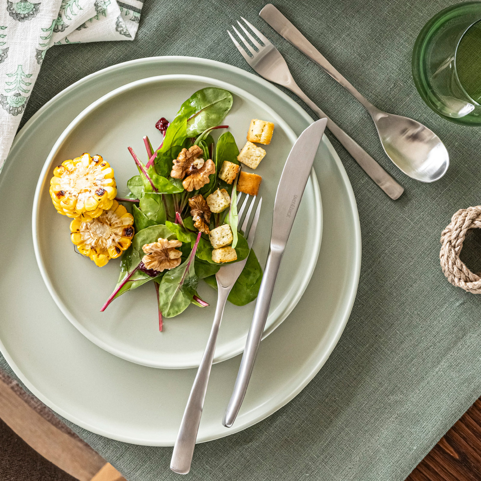 Curved Flatware Set - Service for 4, Stainless Steel