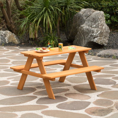 Wooden Kids Outdoor Picnic Table for Garden and Backyard, Stained by Gardenised