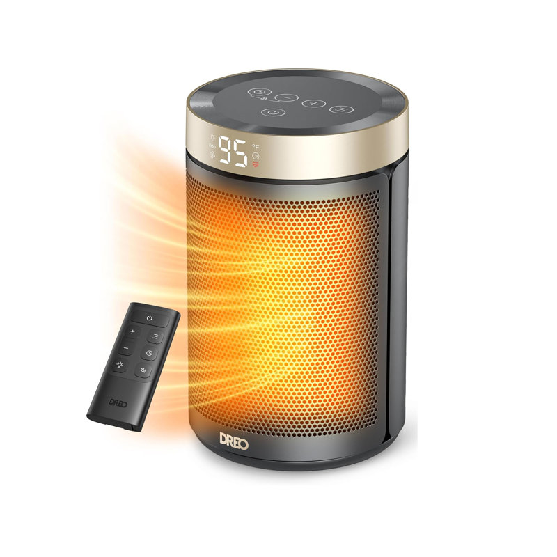 Gold Ceramic Electric Space Heater with Thermostat