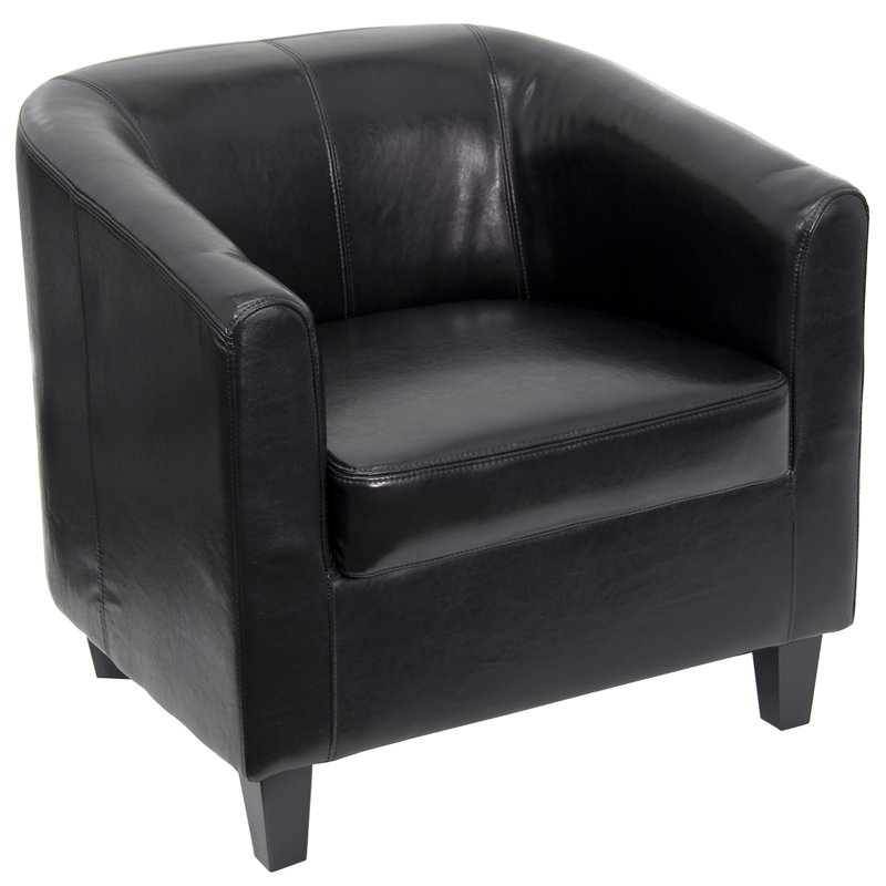 Faux Leather Armchair, Black Leather